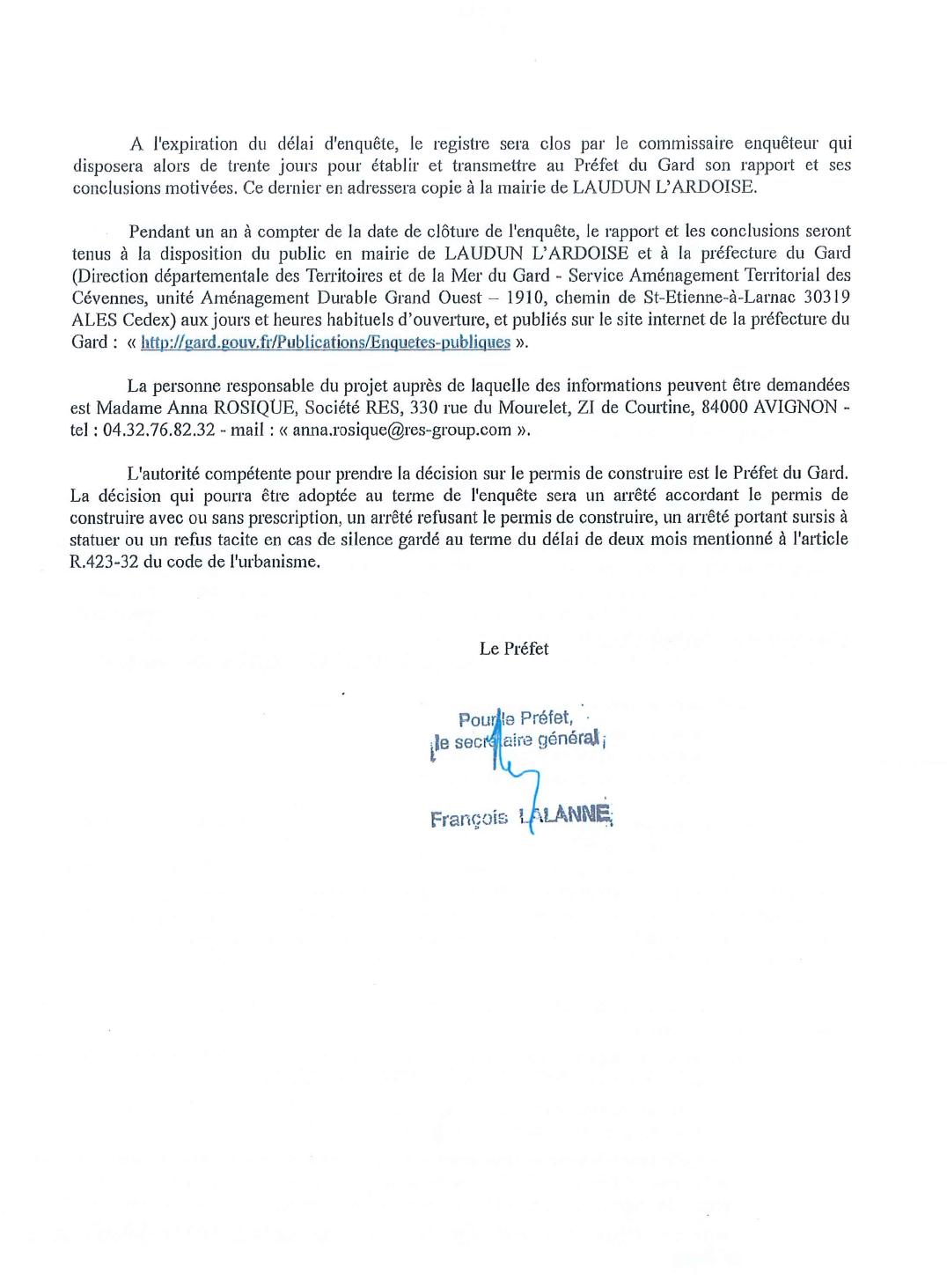 AVIS ENQUETE PUBLIQUE P2