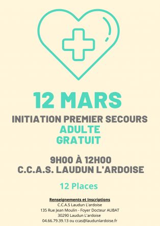 Atelier Santé ADULTES : initiation 1er secours