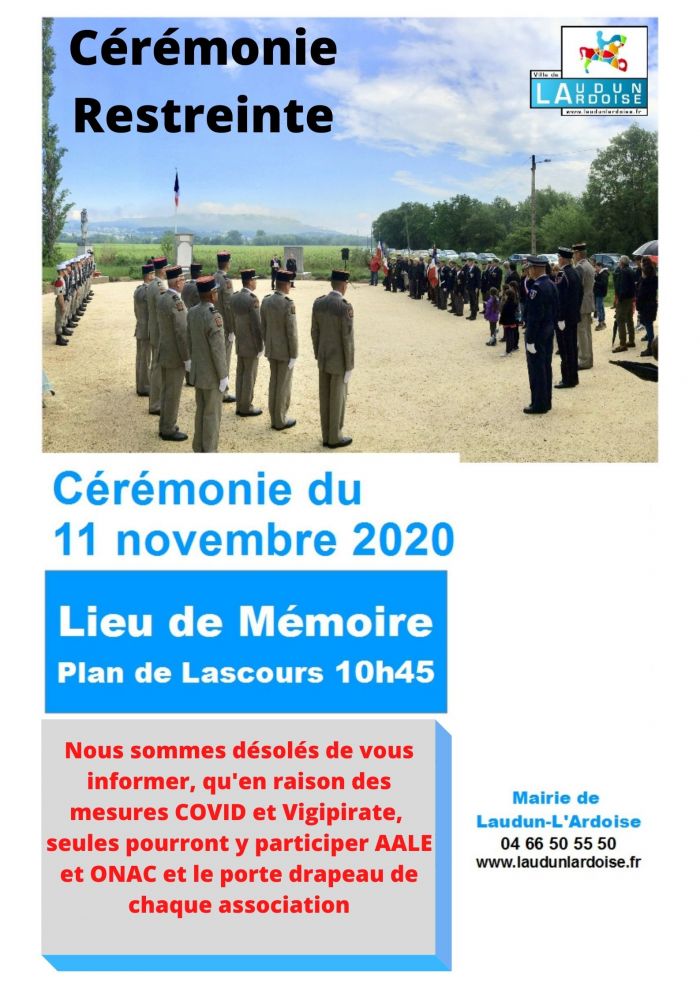 Cérémonie du 11 novembre 2020