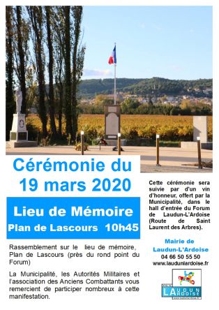 Cérémonie du 19 mars 2020
