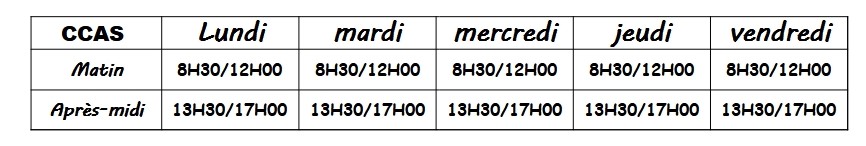 horaire ccas