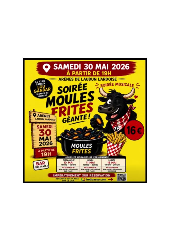 CLUB TAURIN LOU GANDAR : Moules frites