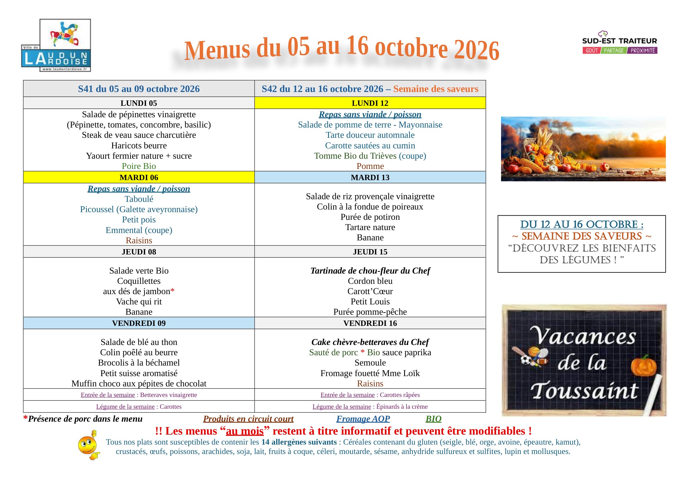 Menus Octobre 2026 1