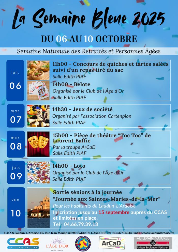 CCAS La semaine Bleue + sortie Séniors