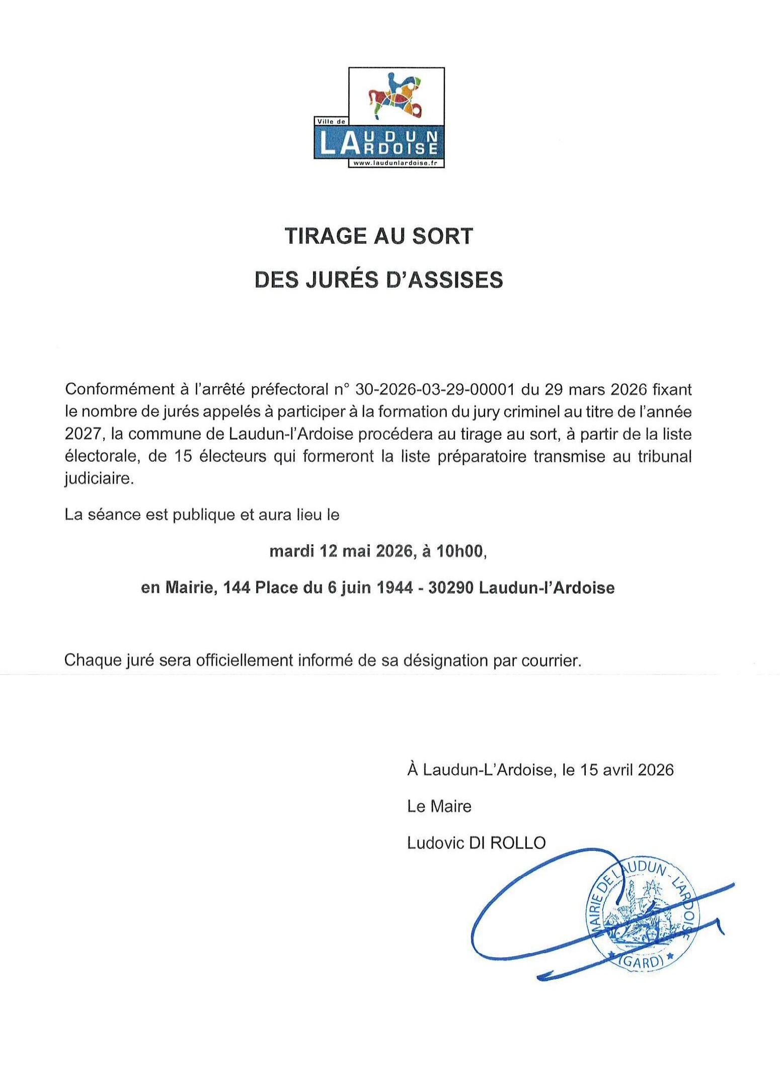 Tirage au sort jurés assises 2026 1