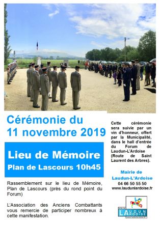 Cérémonie du 11 novembre 2019
