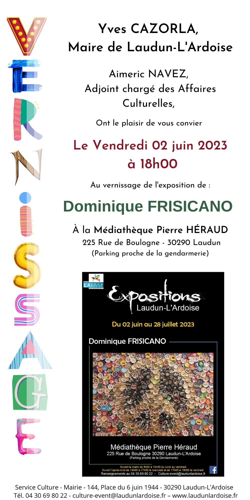carton vernissage Dominique Frisicano JUIN
