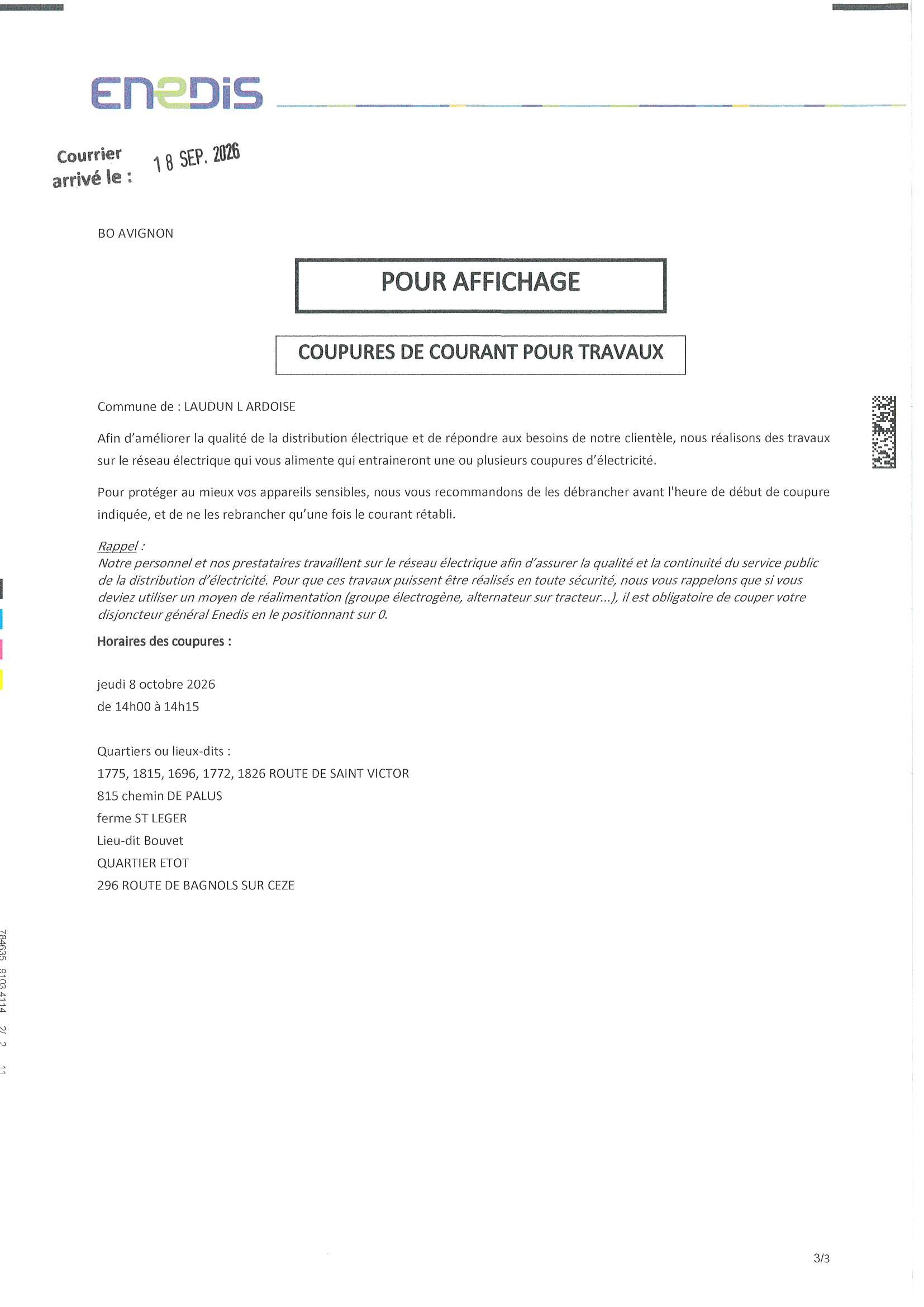 coupure enedis 08 10 2026