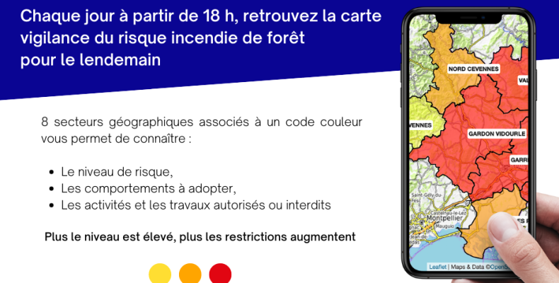 Carte quotidienne de risque Incendies de forêts - GARD